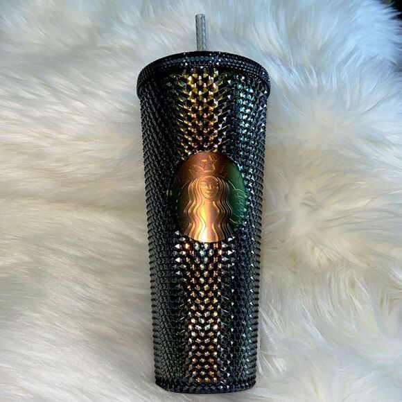 STARBUCKS STUDDED IRIDESCENT BLACK UNICORN VENTI TUMBLER RARE HTF - Picture 2 of 7